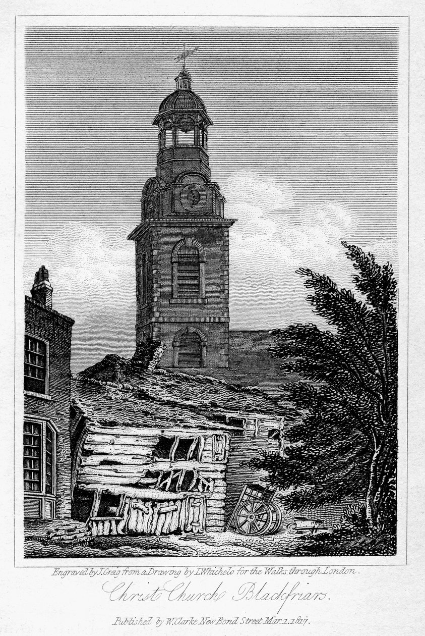 Chiesa di Cristo, Blackfriars, Southwark, Londra, 1817 da J. Greig