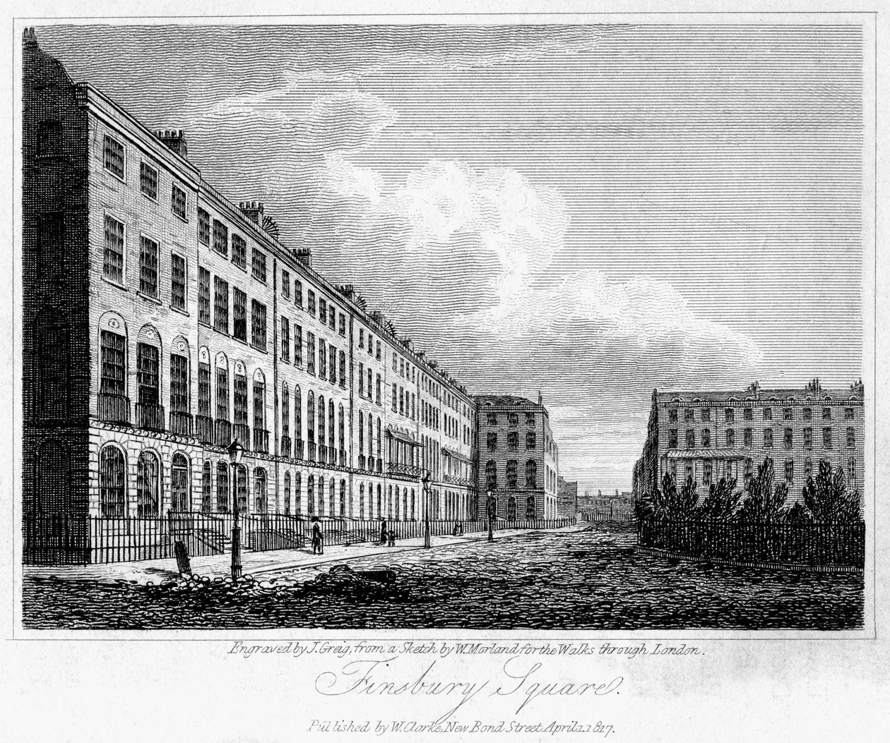 Finsbury Square, Londra, 1817 da J. Greig