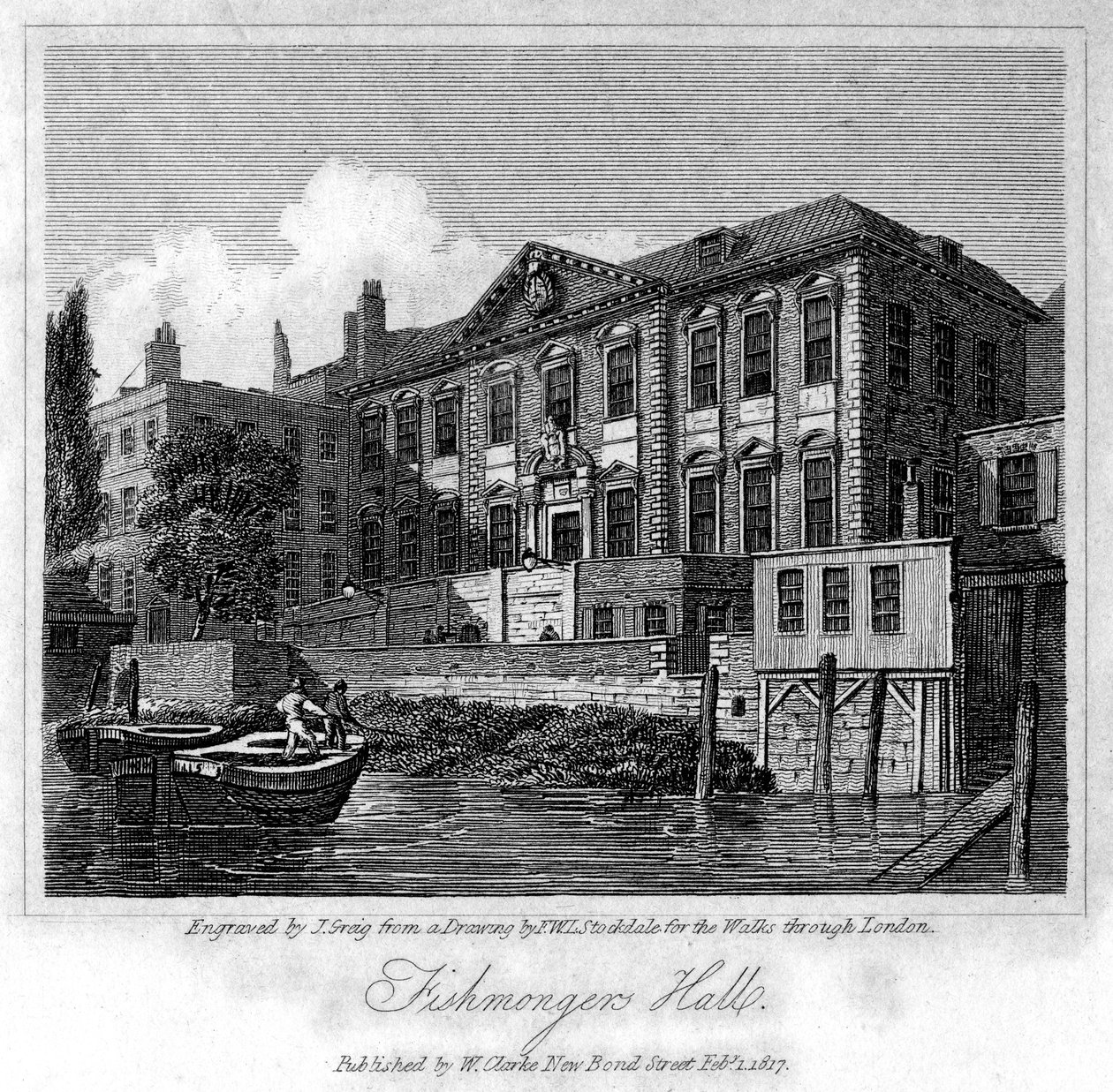 Fishmongers Hall, Città di Londra, 1817 da J. Greig
