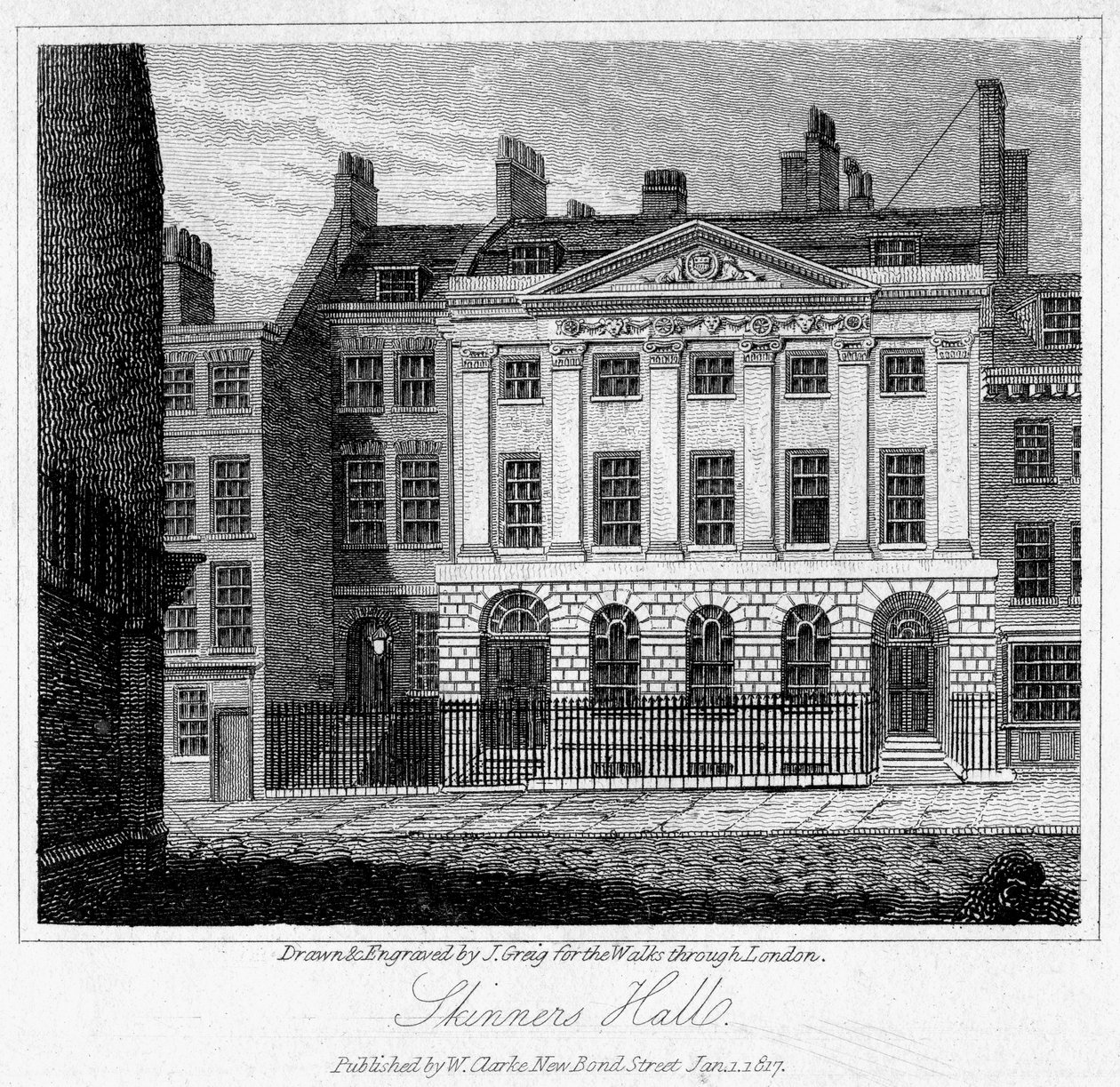 Skinners Hall, Città di Londra, 1817 da J. Greig