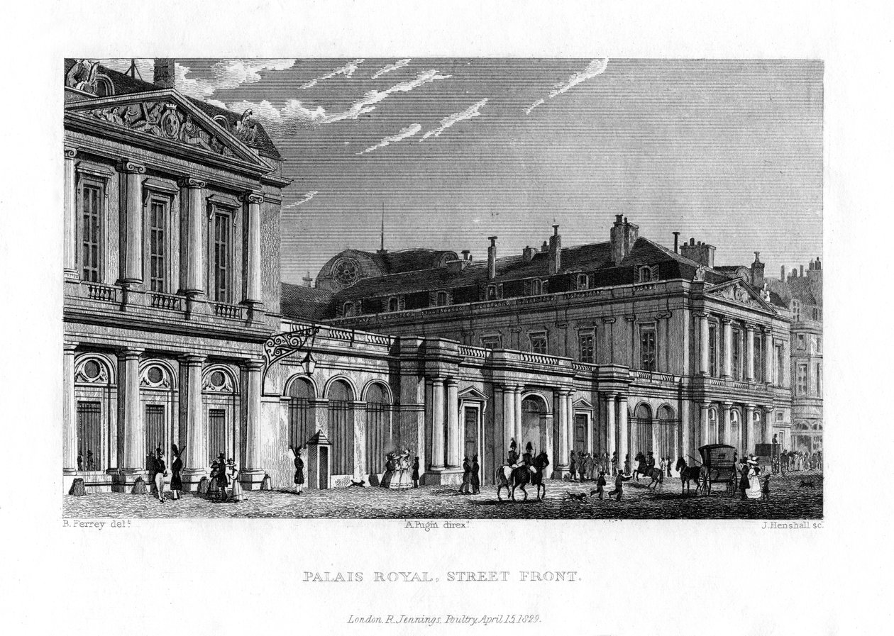 Palais Royal, Parigi, Francia, 1829 da J. Hanshall