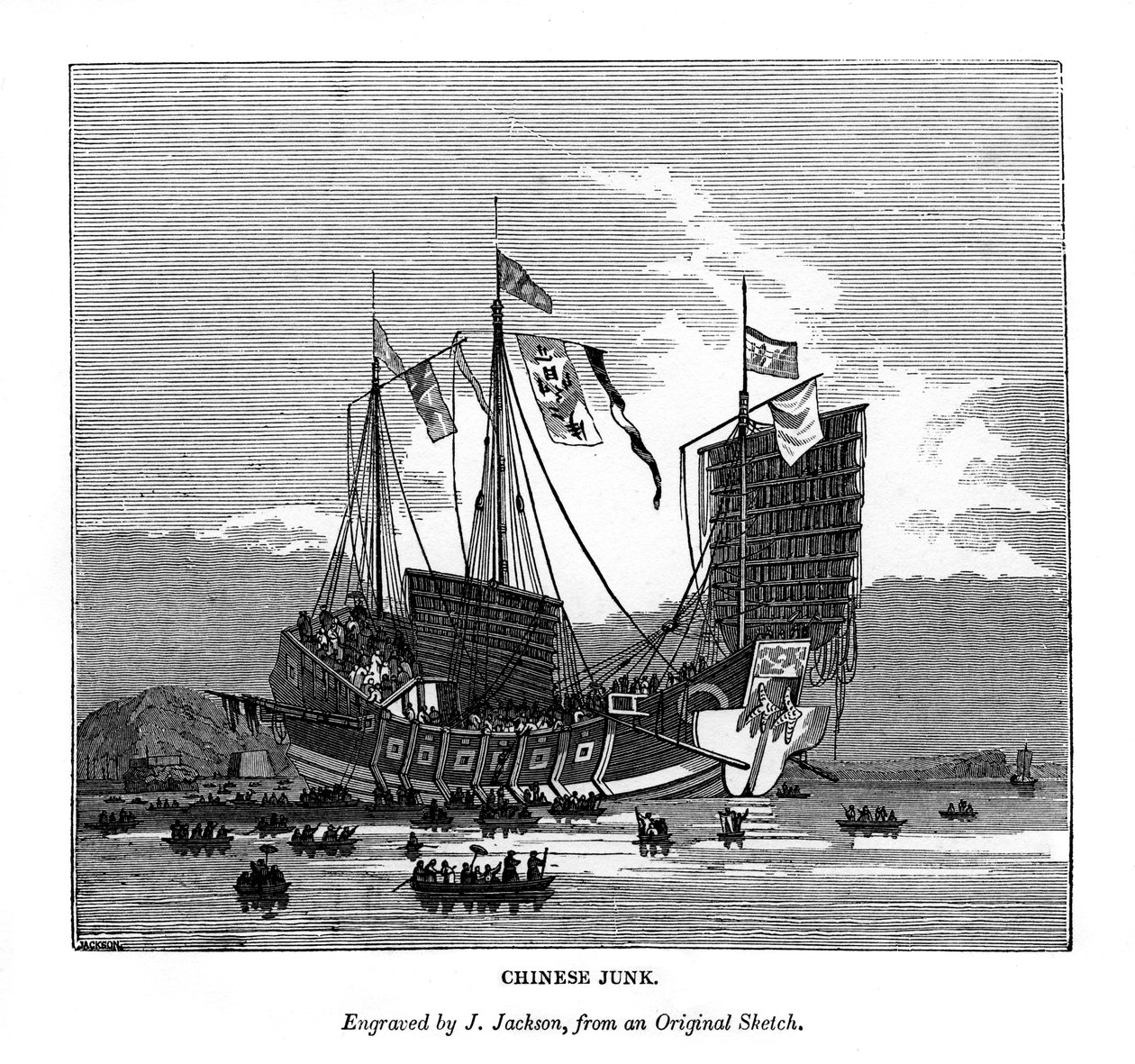 Giunca cinese, 1843 da J. Jackson