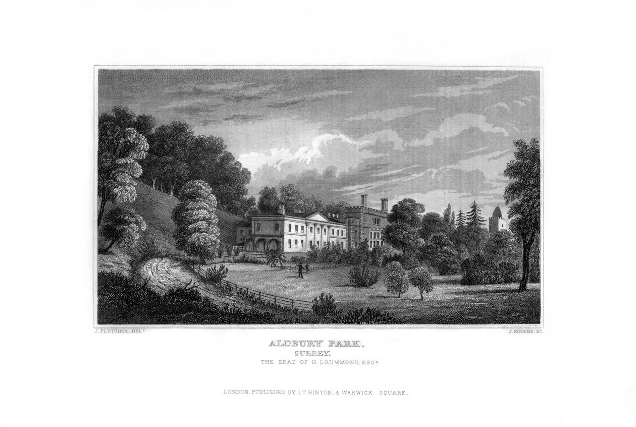 Aldbury Park, Surrey, 1829 da J. Rogers