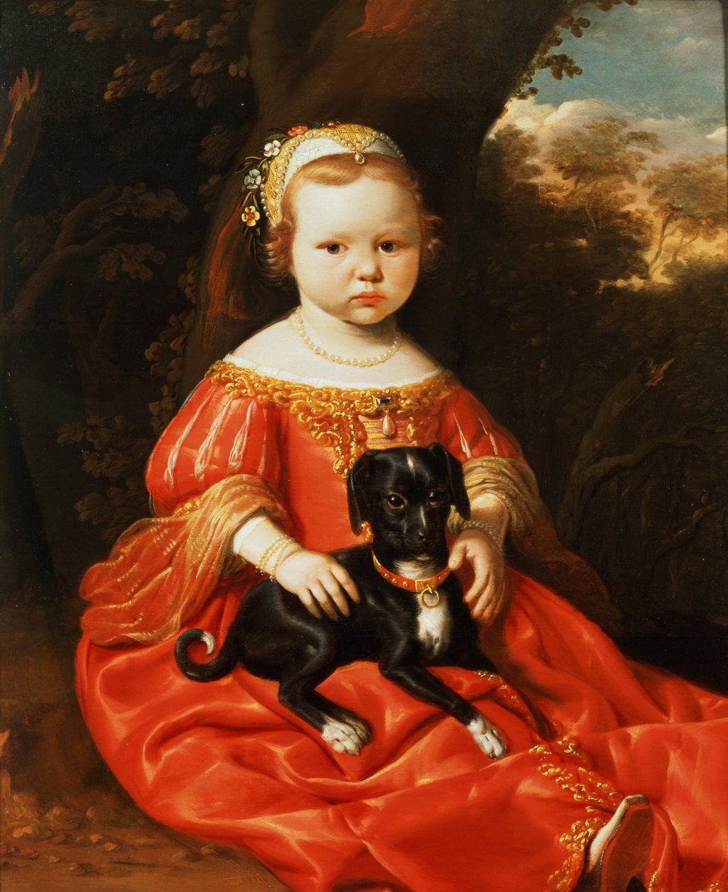 Ritratto di una ragazza con un cane da Jacob Gerritsz Cuyp