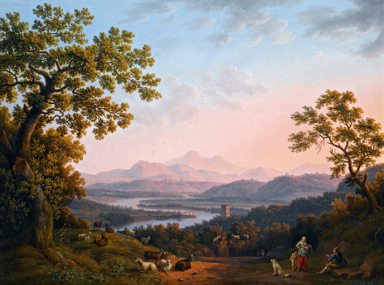 Veduta della valle del Tevere con i monti Sabini da Jacob Philipp Hackert