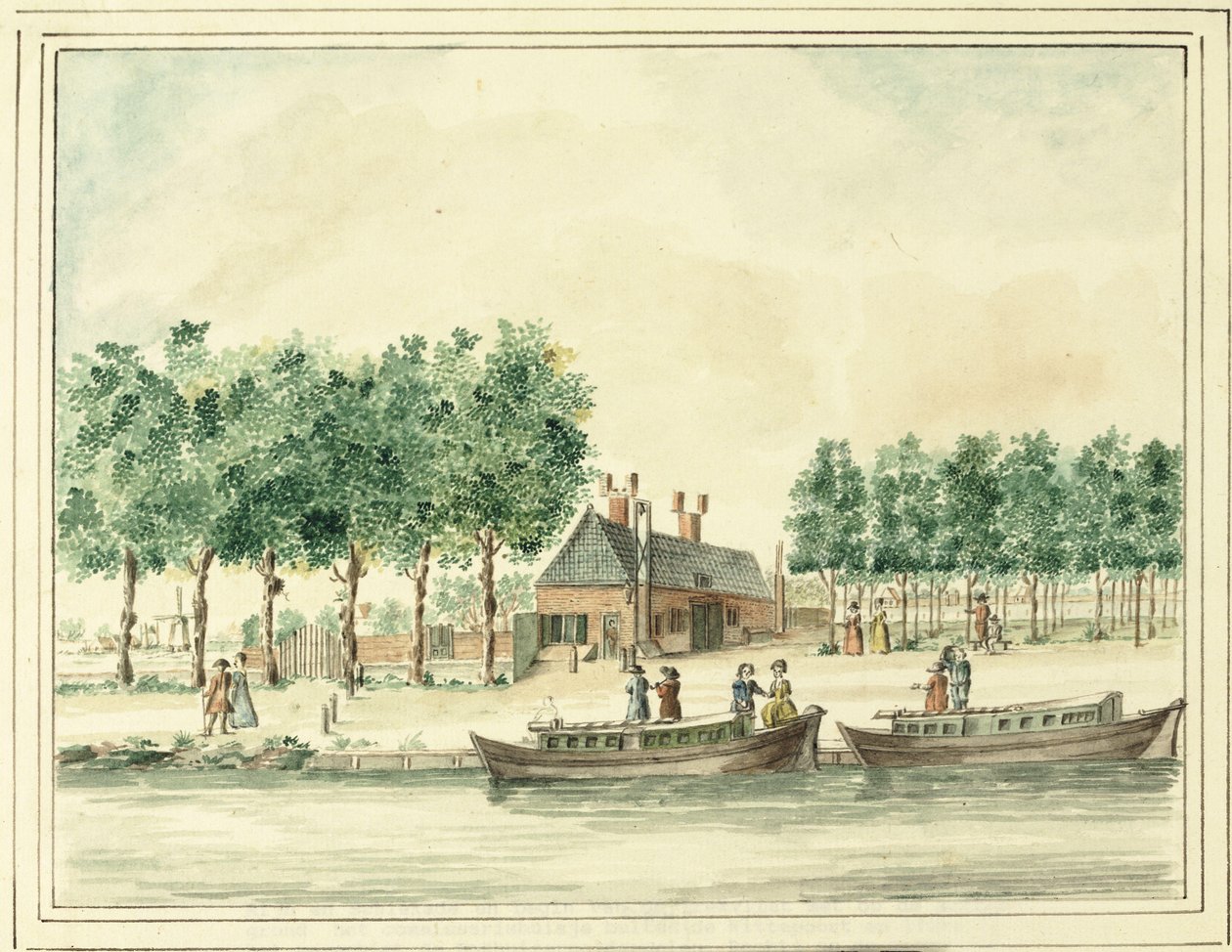 Il Rijn e Schiekade a Leiden disegnati da Jacob Timmermans da Jacob Timmermans