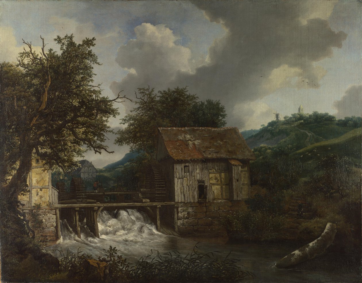 Due mulini ad acqua e una chiusa aperta vicino a Singraven da Jacob van Ruisdael