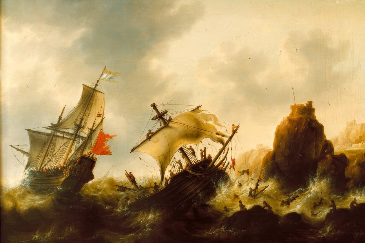 Naufragio nella tempesta da Jacob Adriaensz Bellevois