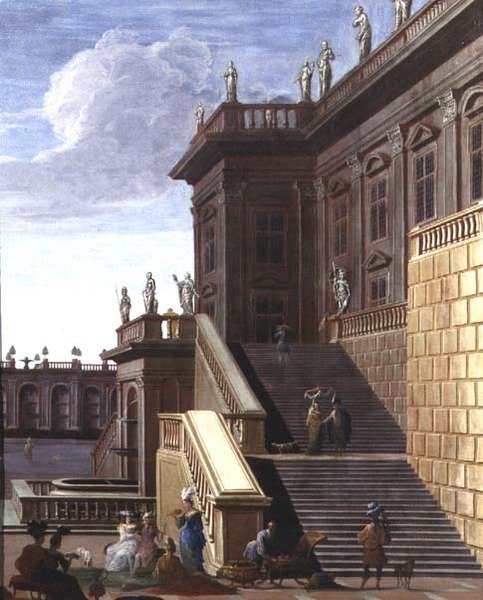Il cortile di un palazzo barocco da Jacob Balthasar Peeters