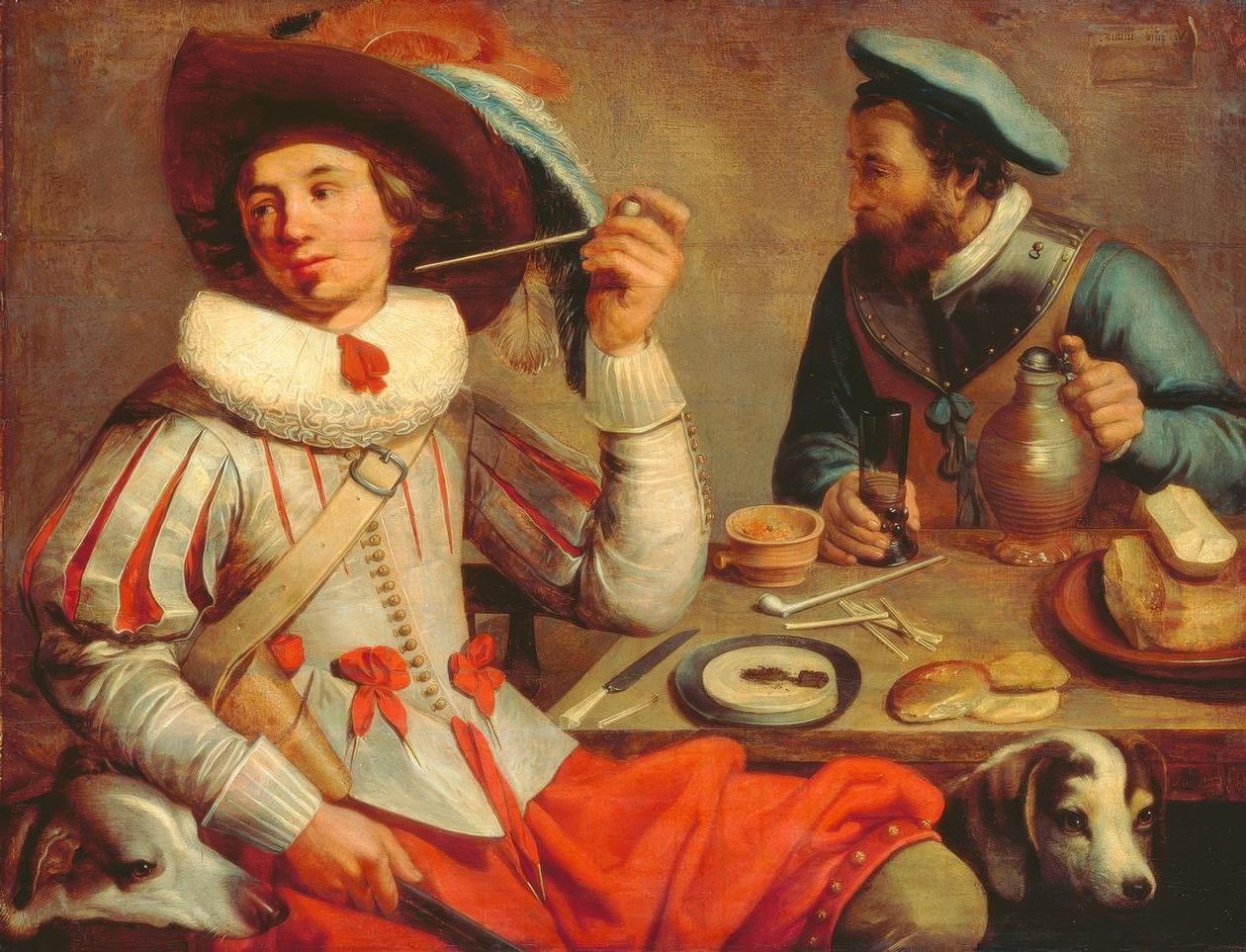 Due soldati a un tavolo da Jacob Gerritsz Cuyp