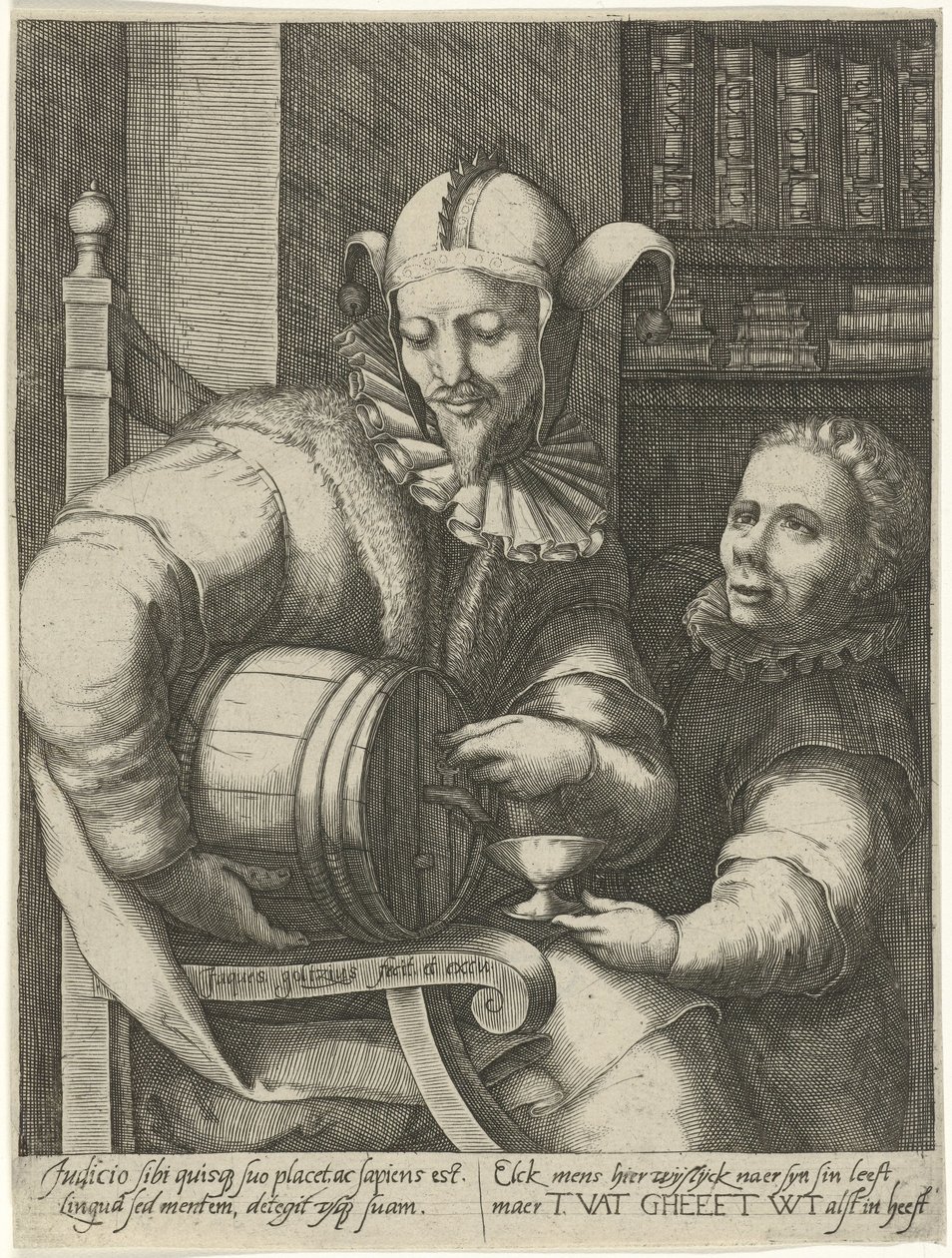 Giullare con botte di vino da Jacob Goltzius (II)