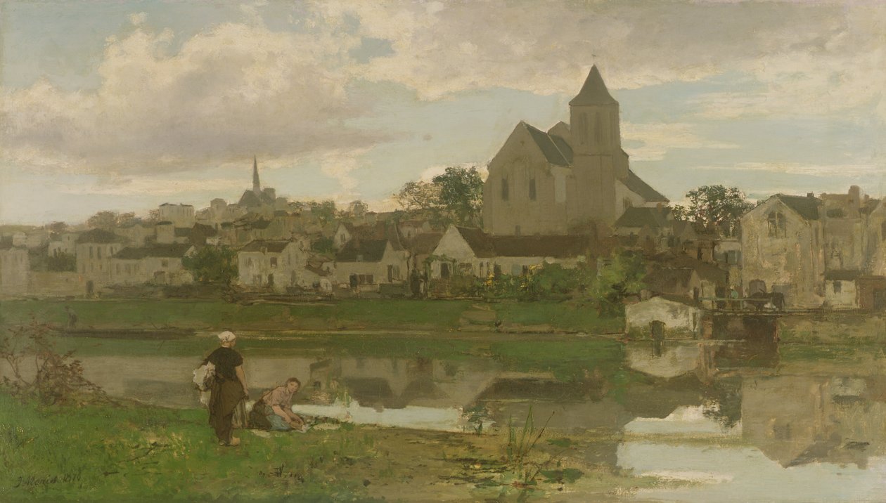 Veduta di Montigny-sur-Loing da Jacob Henricus or Hendricus Maris