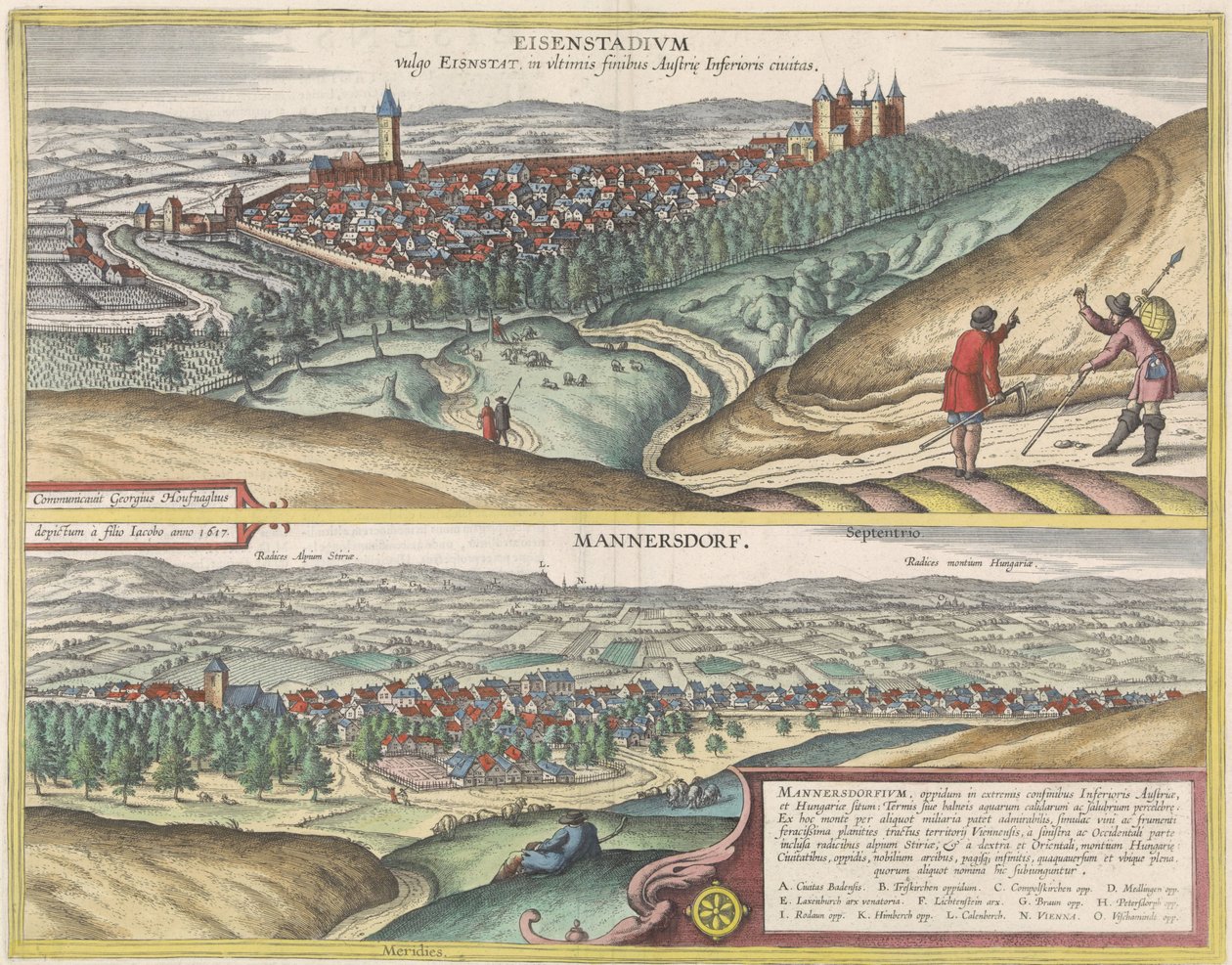 Vedute di Eisenstadt e Mannersdorf da Jacob Hoefnagel