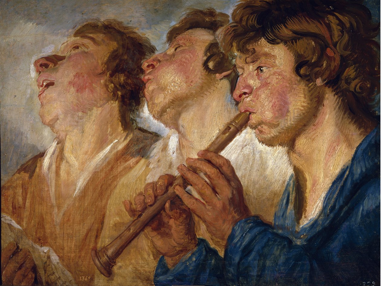 Tre artisti di strada da Jacob Jordaens