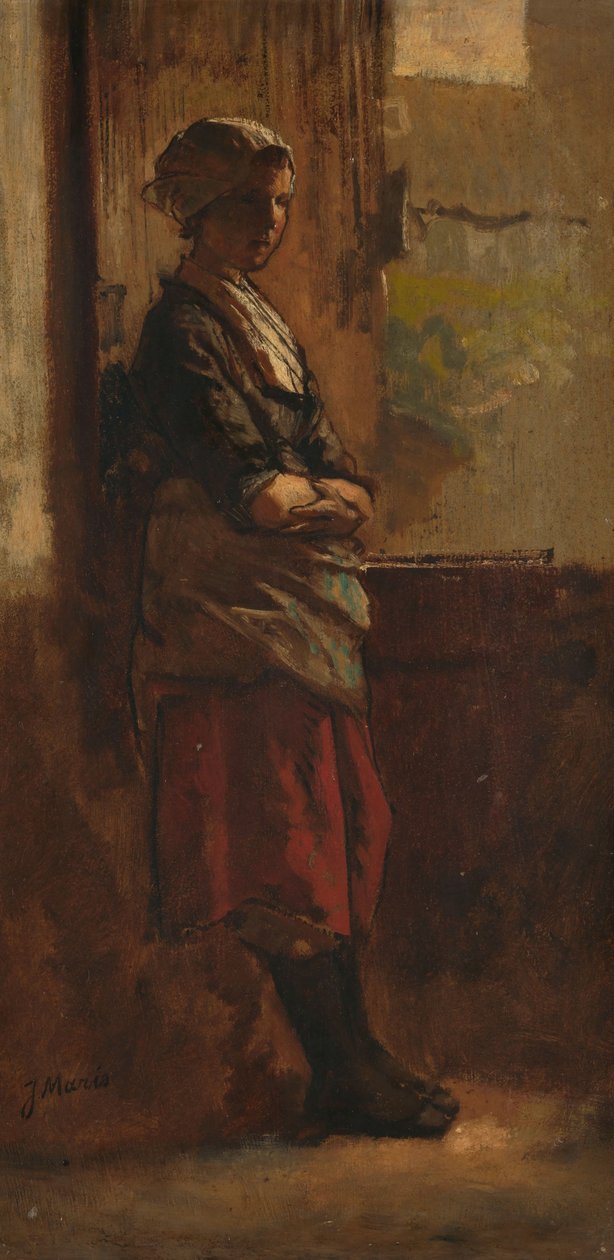 Ragazza presso una porta da Jacob Maris