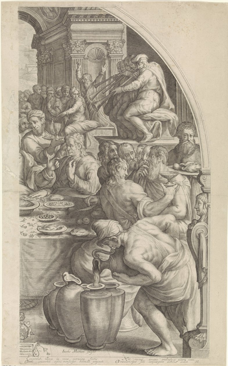 Nozze di Cana, foglio destro da Jacob Matham