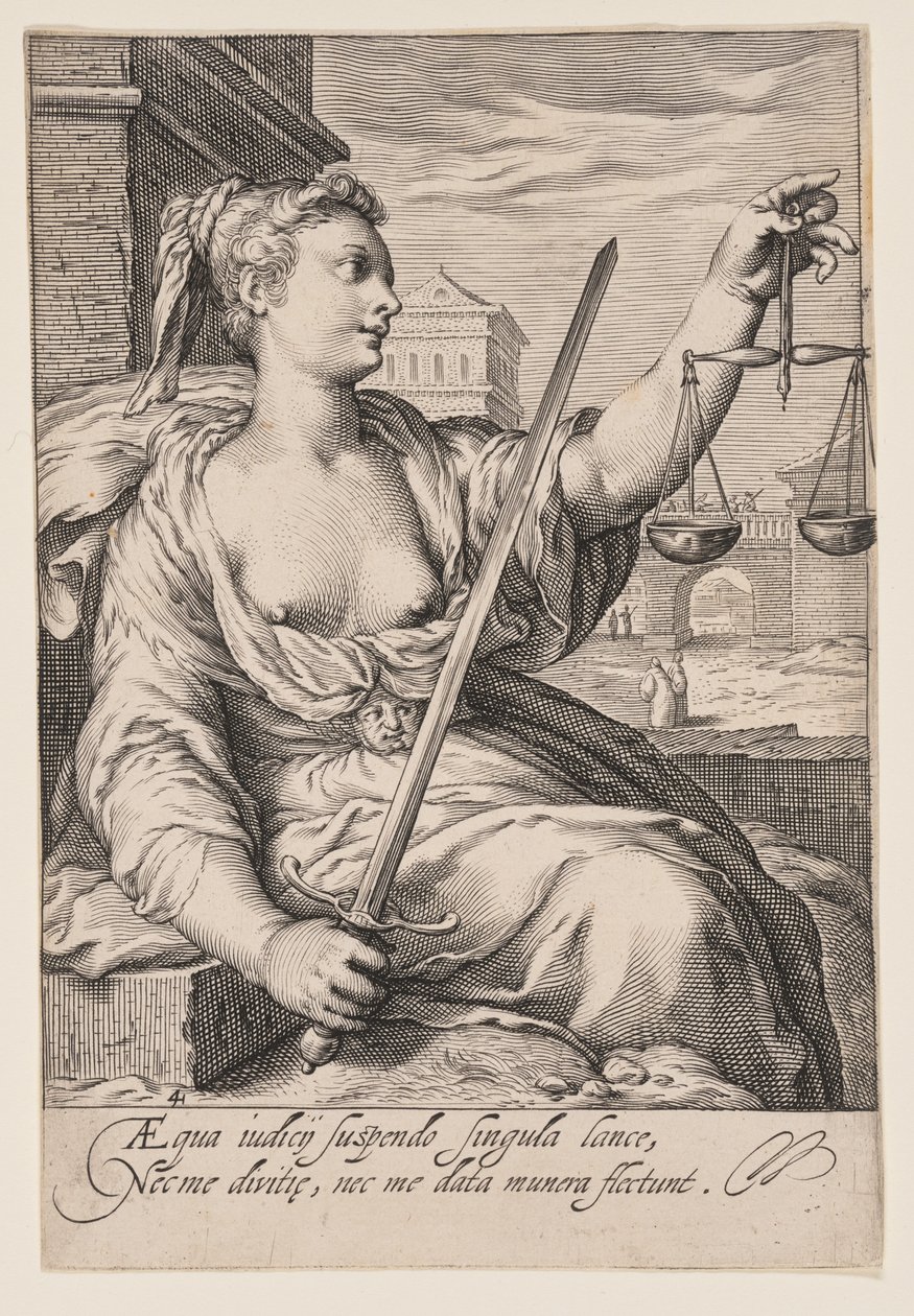 Giustizia, da Le sette virtù da Jacob Matham