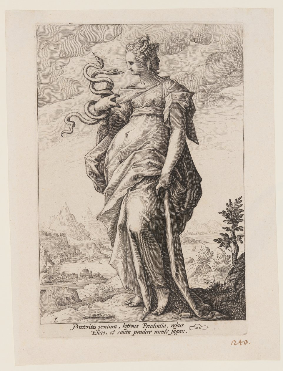 Prudenza, da Le virtù da Jacob Matham