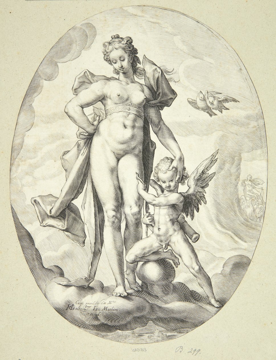 Venere e Amore da Jacob Matham