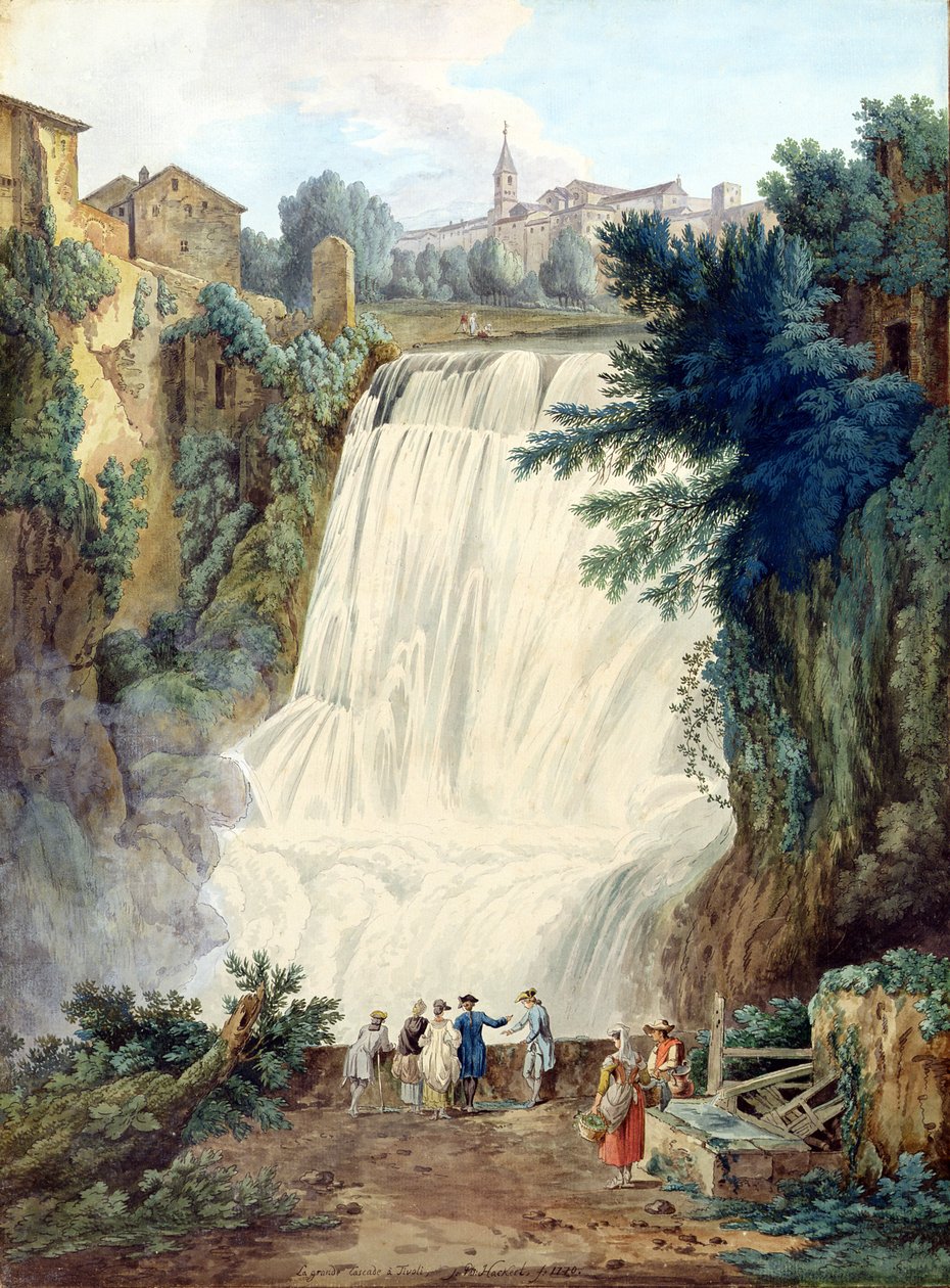 Le cascate di Tivoli da Jacob Philippe Hackert