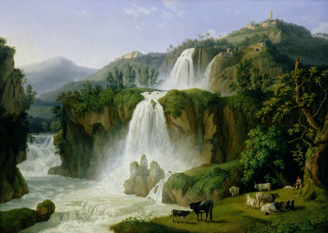 La cascata di Tivoli, 1785 da Jacob Philippe Hackert