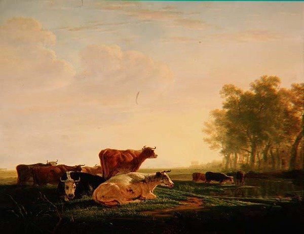 Bovini in un paesaggio da Jacob Van Stry