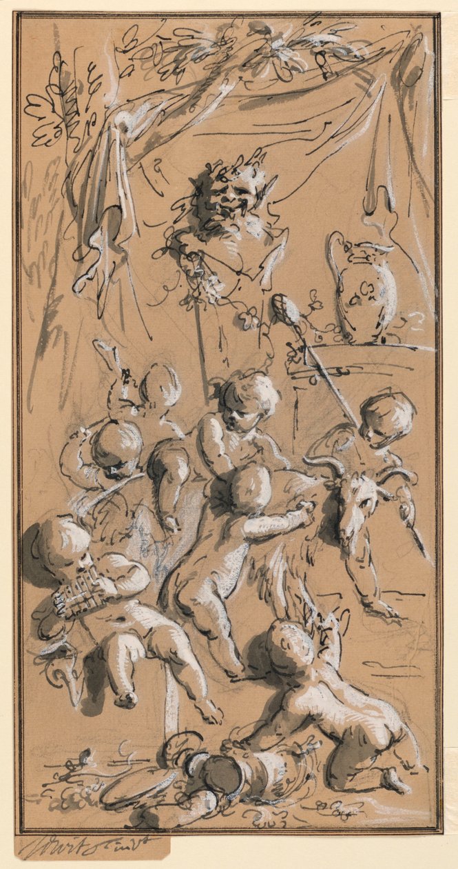 Putti che giocano davanti a un erma da Jacob de Wit