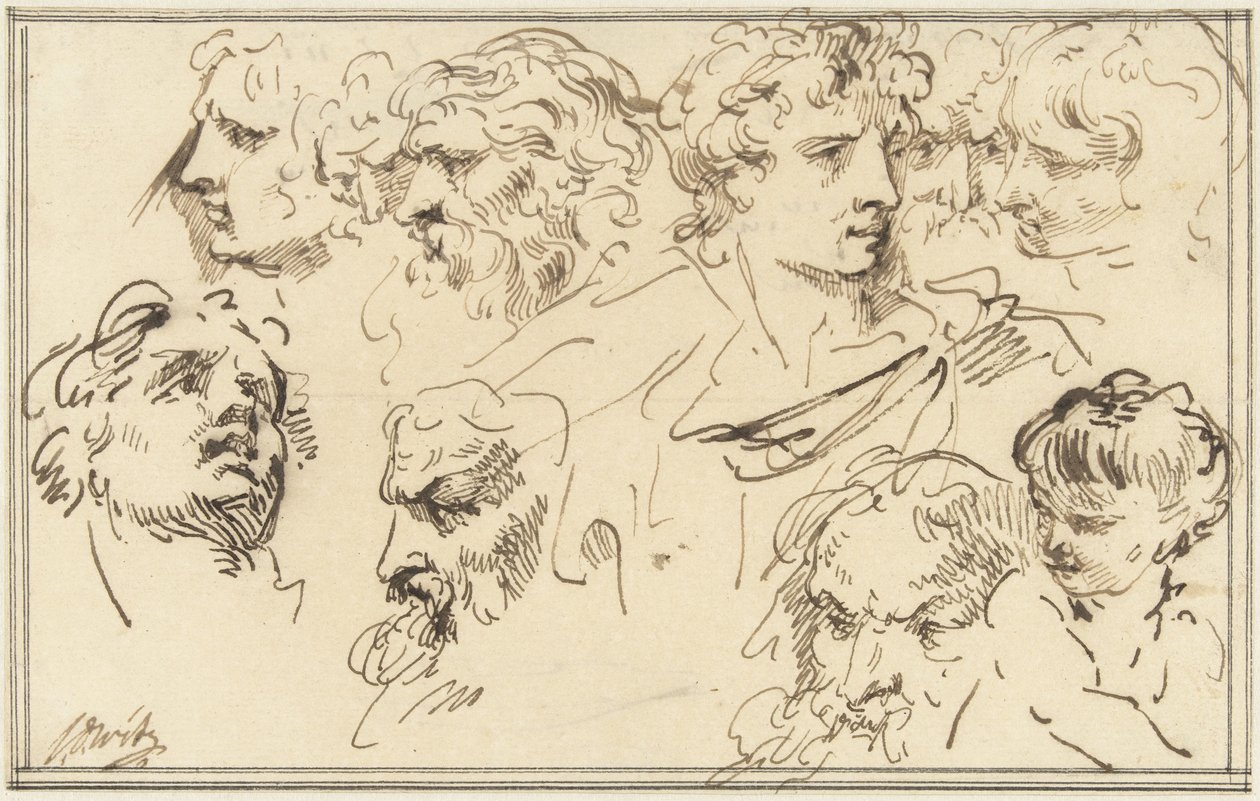 Studio di dieci teste da Jacob de Wit