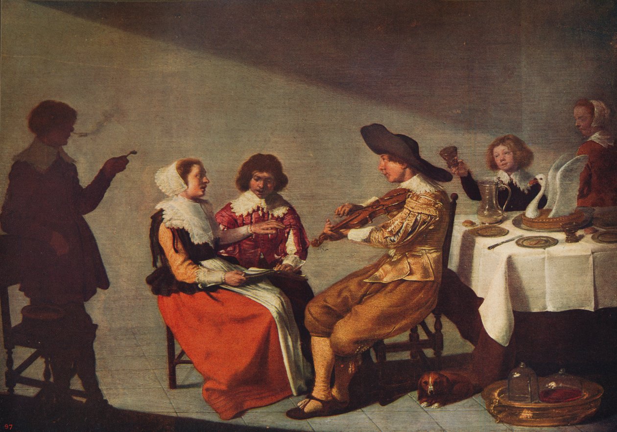 Una festa musicale, 1631, c1915 da Jacob van Velsen