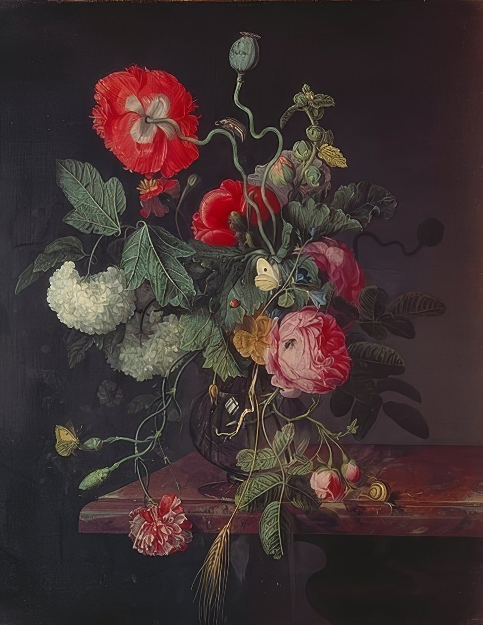Fiori in un vaso di vetro da Jacob van Walscapelle