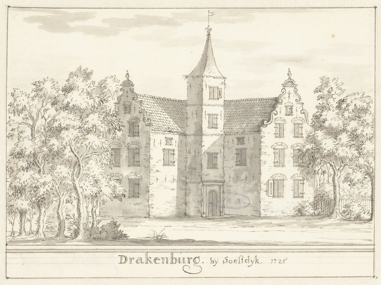 Il castello Drakenburg vicino a Soestdijk da Jacobus Stellingwerff