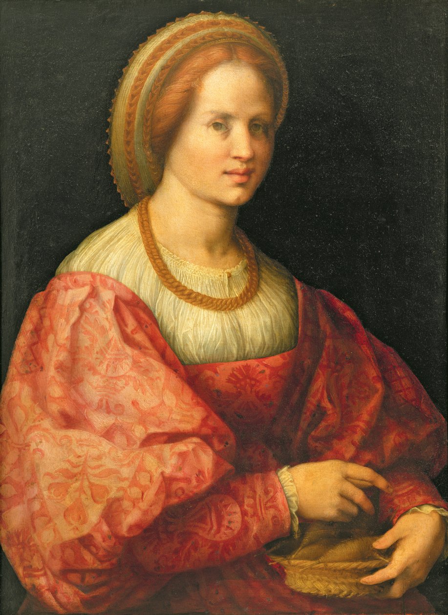 Ritratto di una donna con un cesto di fusi, c.1514-17 da Jacopo Pontormo