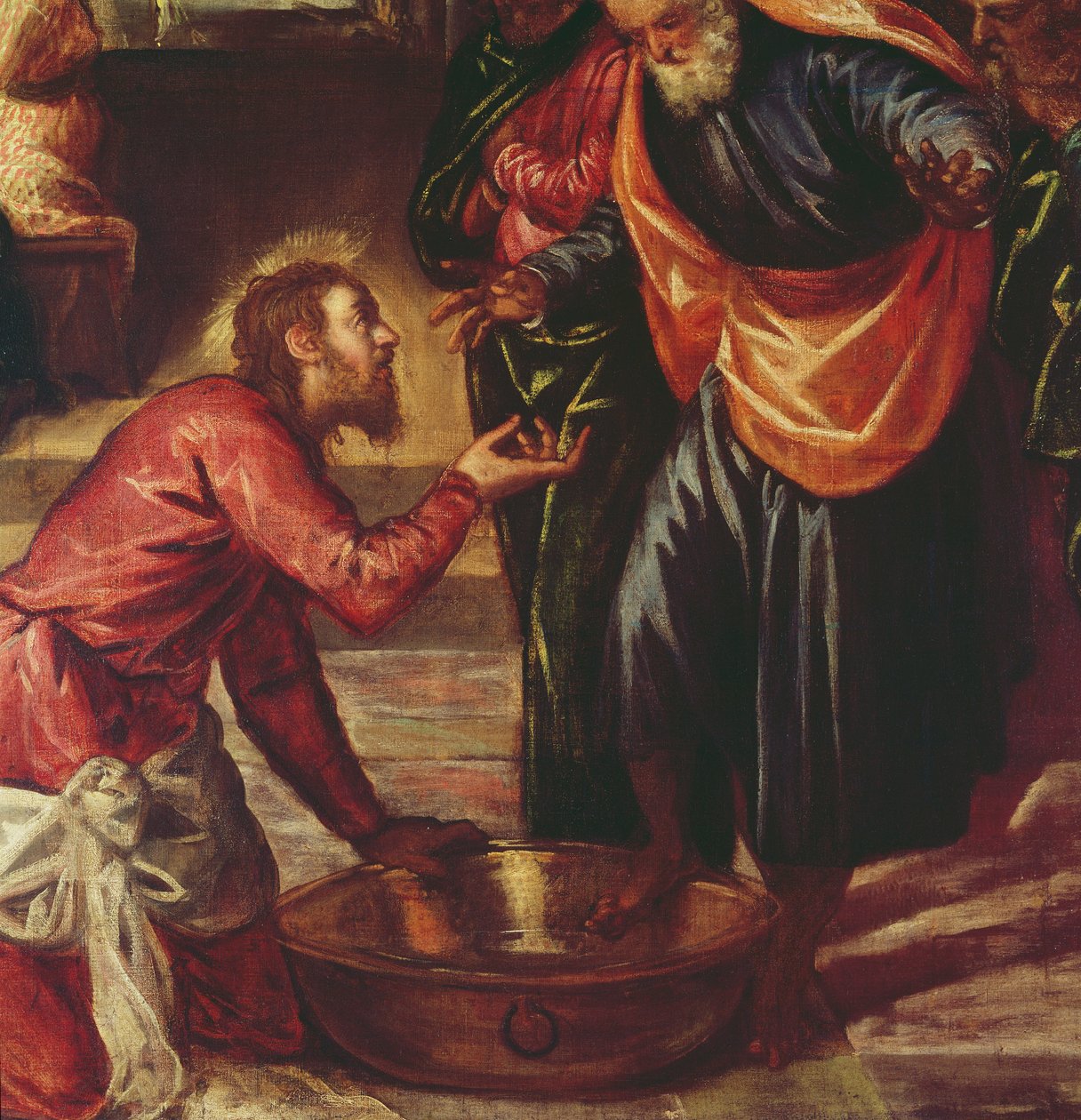 Cristo lava i piedi ai discepoli (dettaglio) da Jacopo Robusti Tintoretto