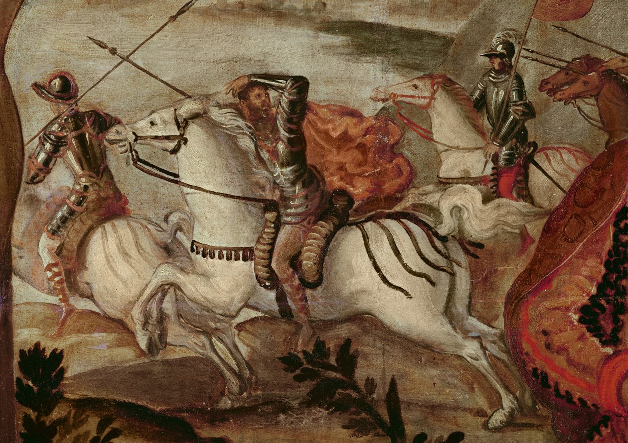 Dettaglio di un cavaliere dalla Crocifissione (dettaglio) da Jacopo Robusti Tintoretto