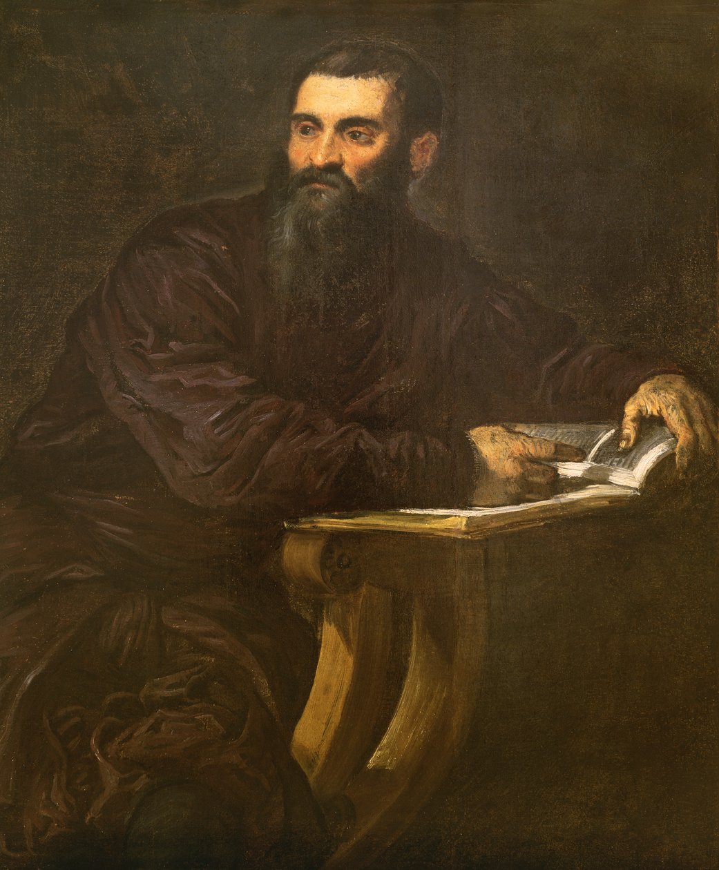 Ritratto di un uomo barbuto con un libro da Jacopo Robusti Tintoretto