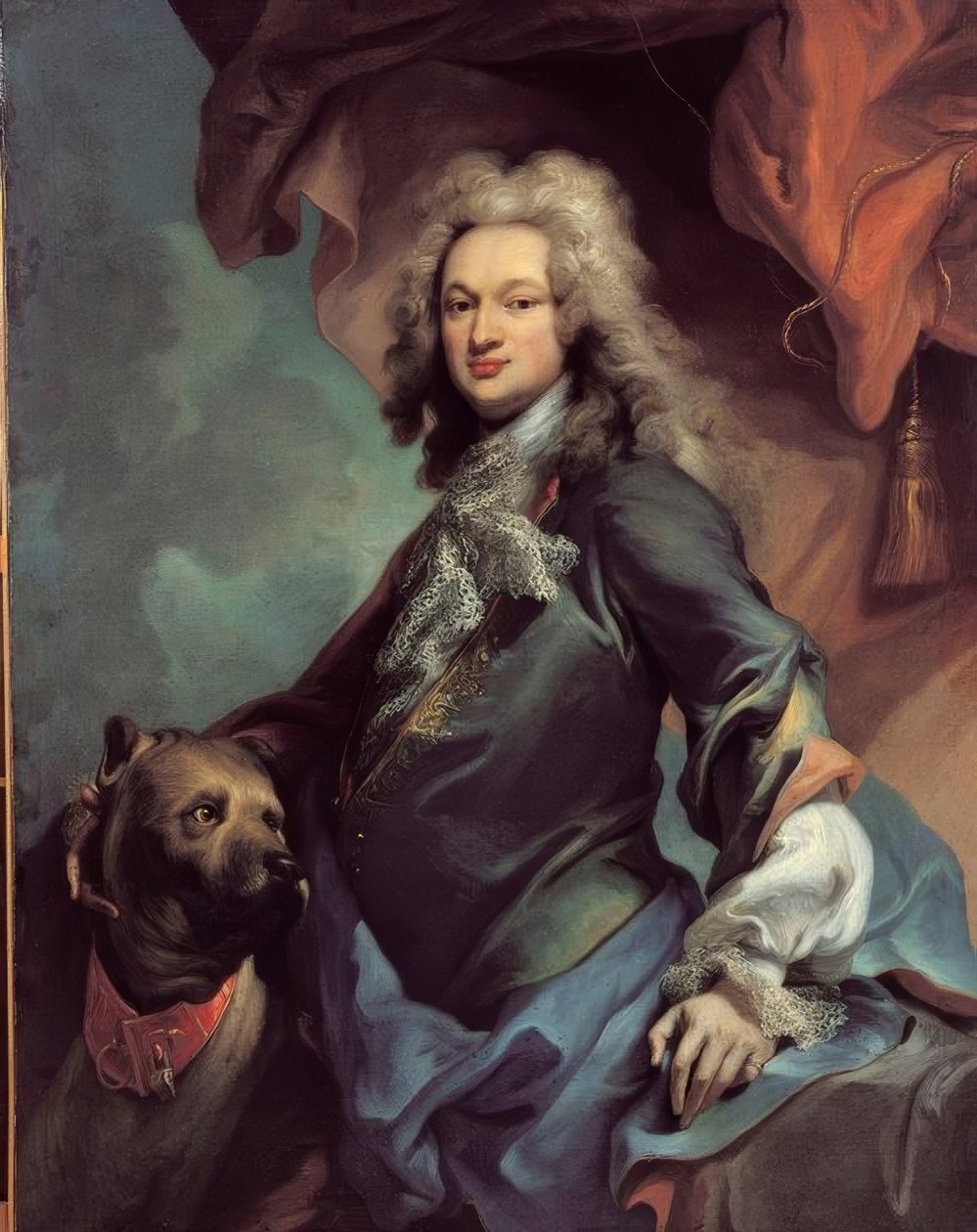 Ritratto di un signore con cane da Jacopo Amigoni
