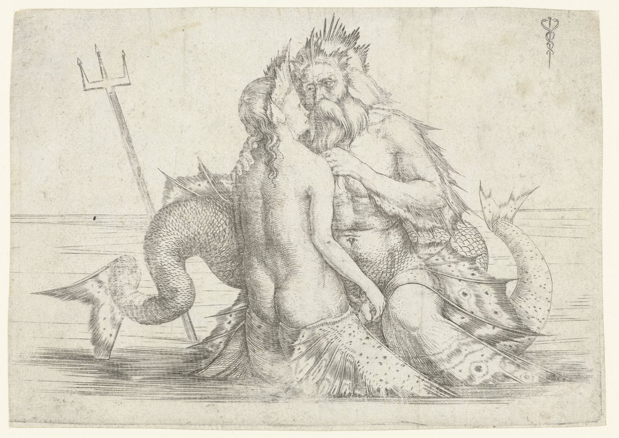 Tritone e Nereide in abbraccio da Jacopo de
