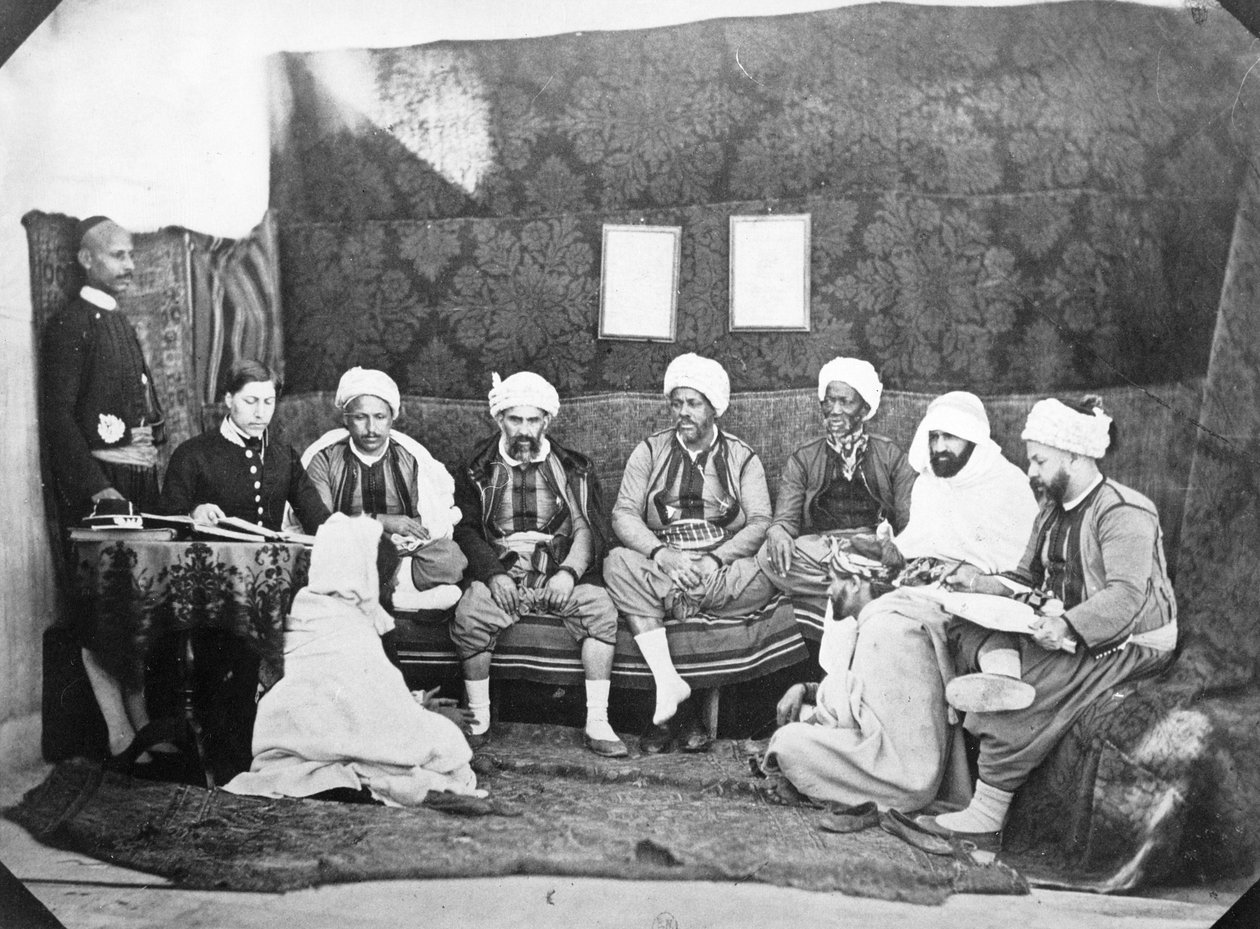 Tribunale di conciliazione di diverse razze al Bureau Arabe, c.1857-67 da Jacques Antoine Moulin
