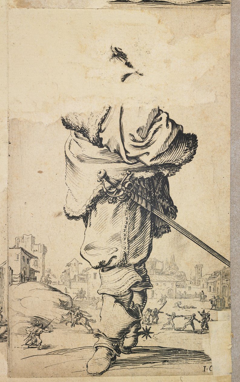 Nobile con corazza di pelliccia, da La Noblesse de Lorraine (verso), c. 1620-23 da Jacques Callot