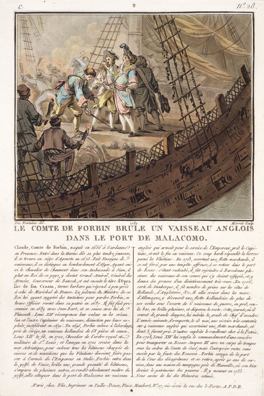Claude, conte di Forbin (1656-1733), inciso da Jean Baptiste Morret (fl.1790-1820), 1789 da Jacques Francois Joseph Swebach