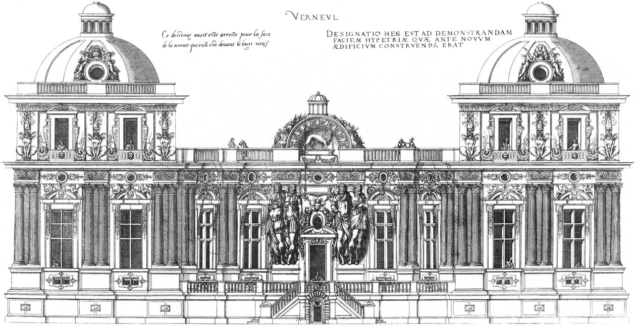Incisione da Le premier volume des plus excellents Bastiments de France da Jacques I Androuet du Cerceau
