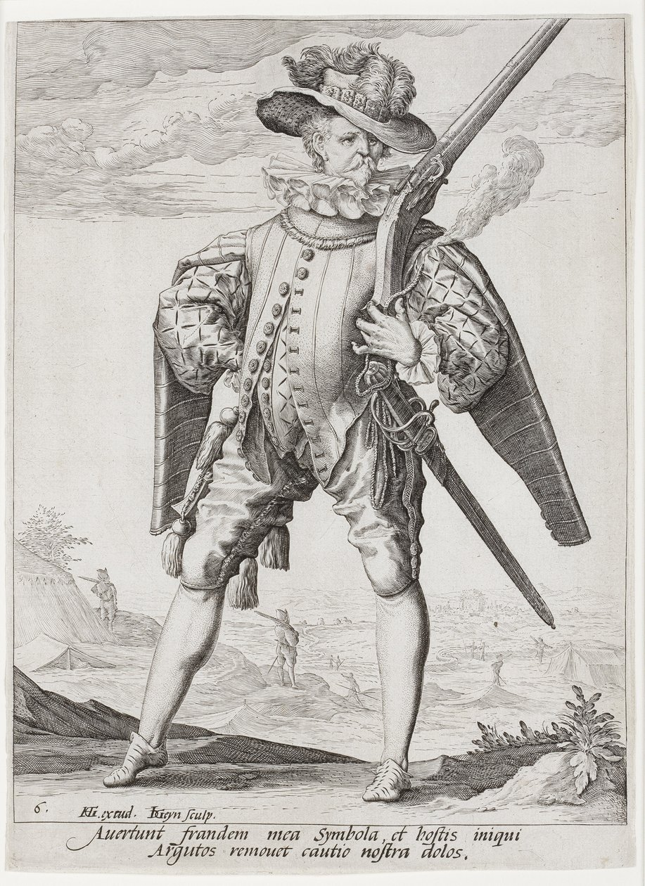 Un moschettiere, 1587 da Jacques II de Gheyn