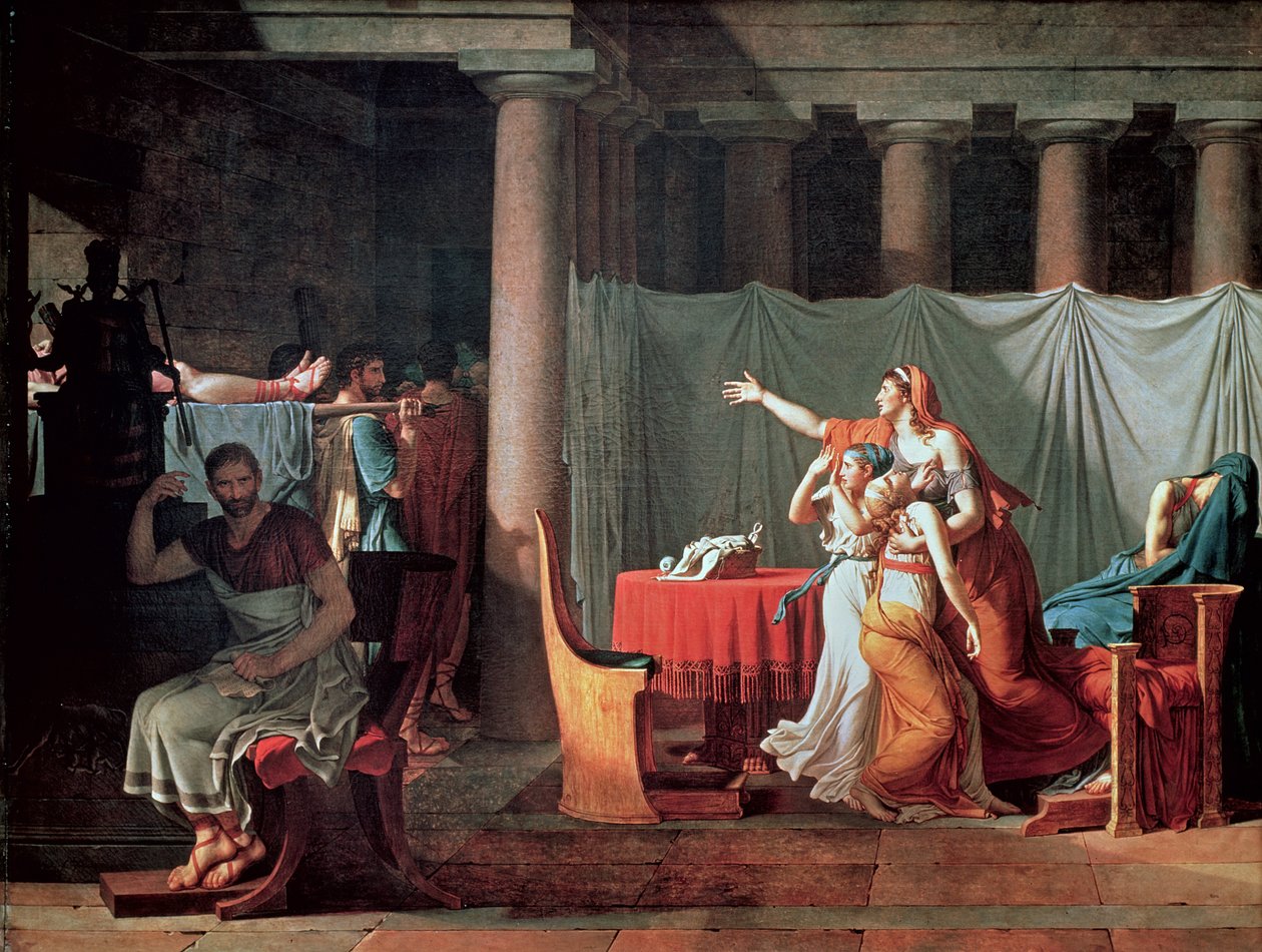 I littori portano a Bruto i corpi dei suoi figli, 1789 da Jacques Louis David