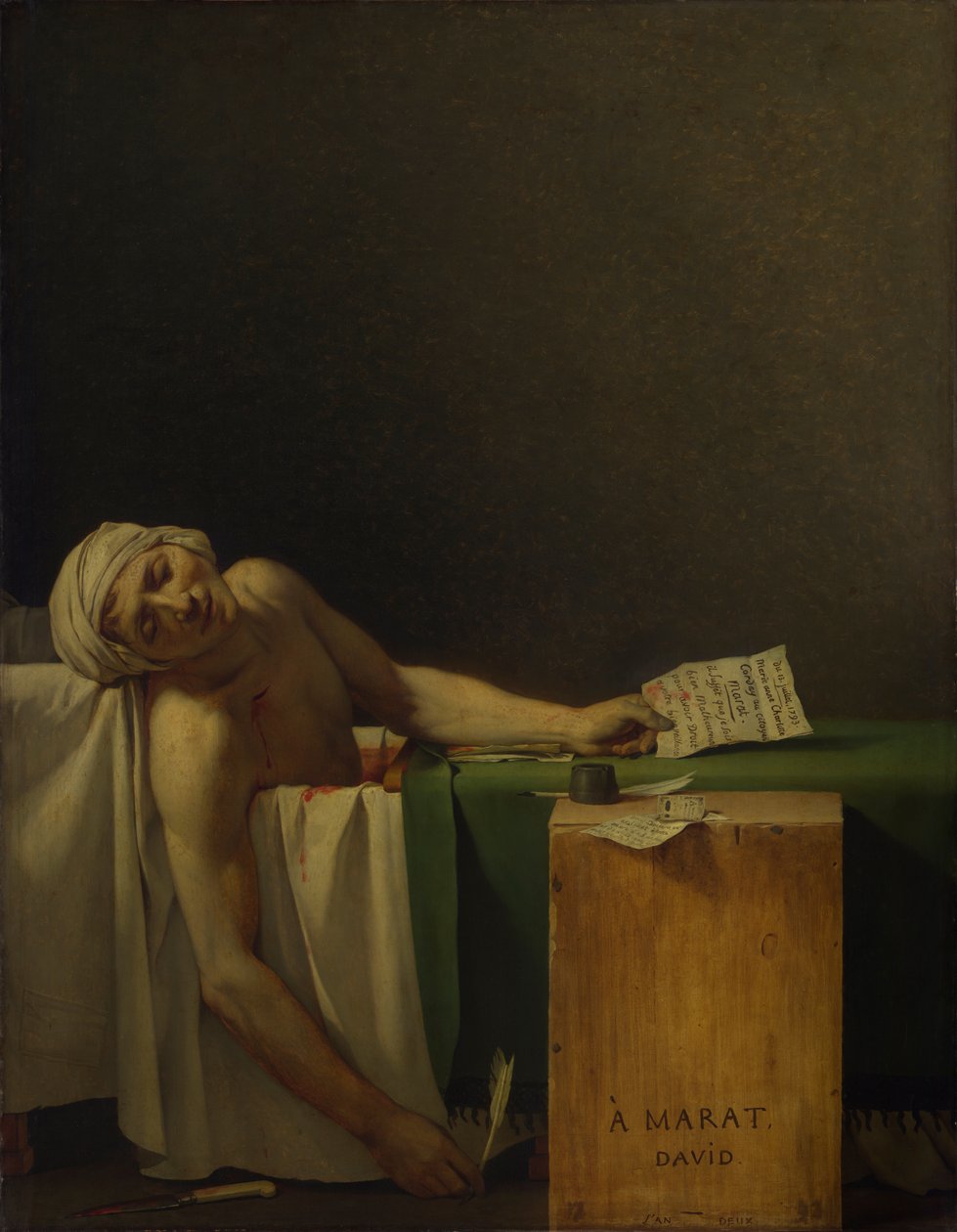 Marat assassinato da Jacques Louis David