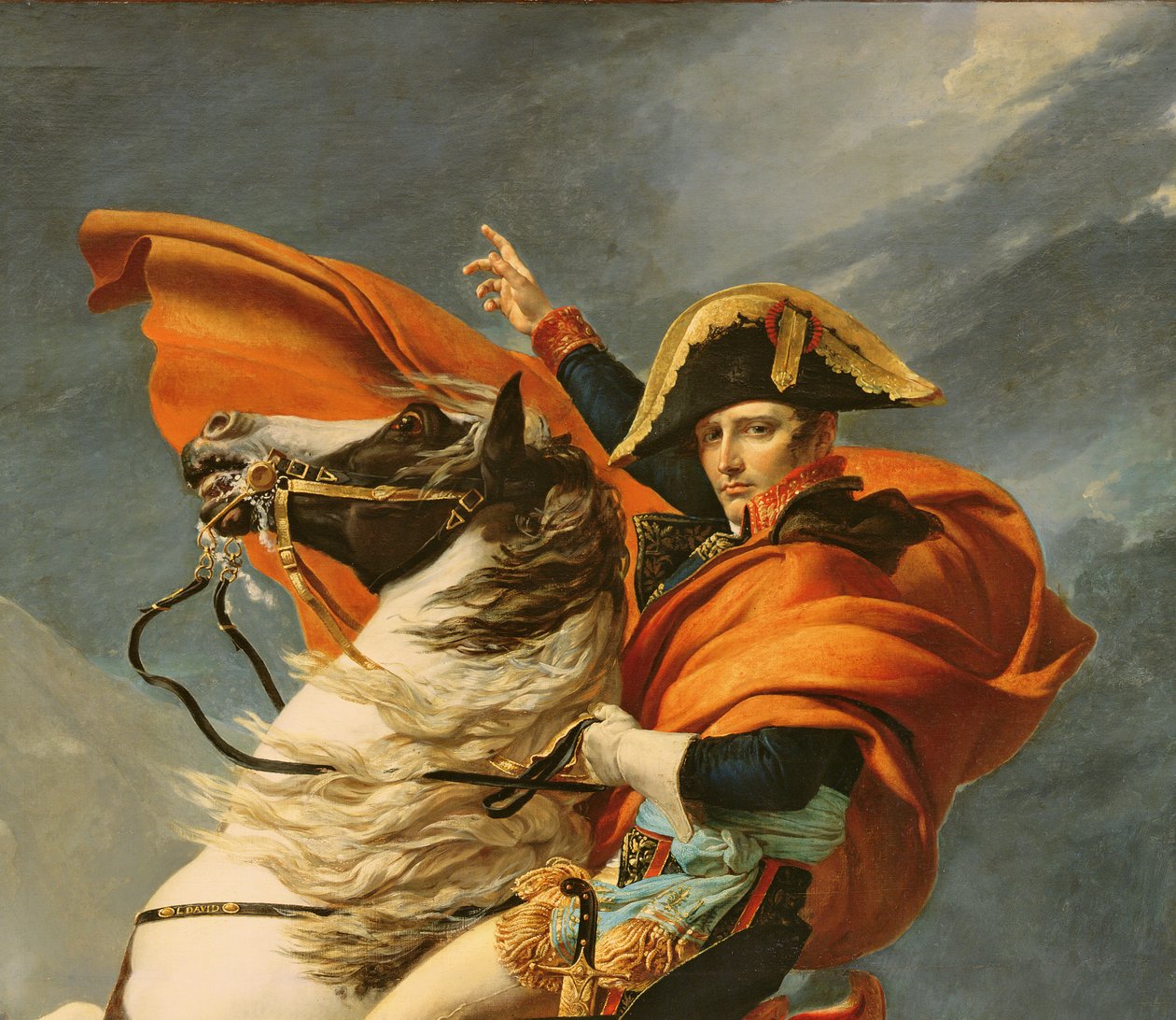 Napoleone attraversa le Alpi il 20 maggio 1800, 1803 (dettaglio) da Jacques Louis David