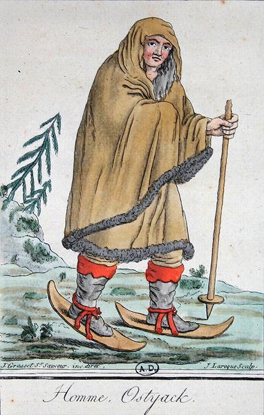 Uomo Ostyak sugli sci da Jacques (after) Grasset de Saint Sauveur