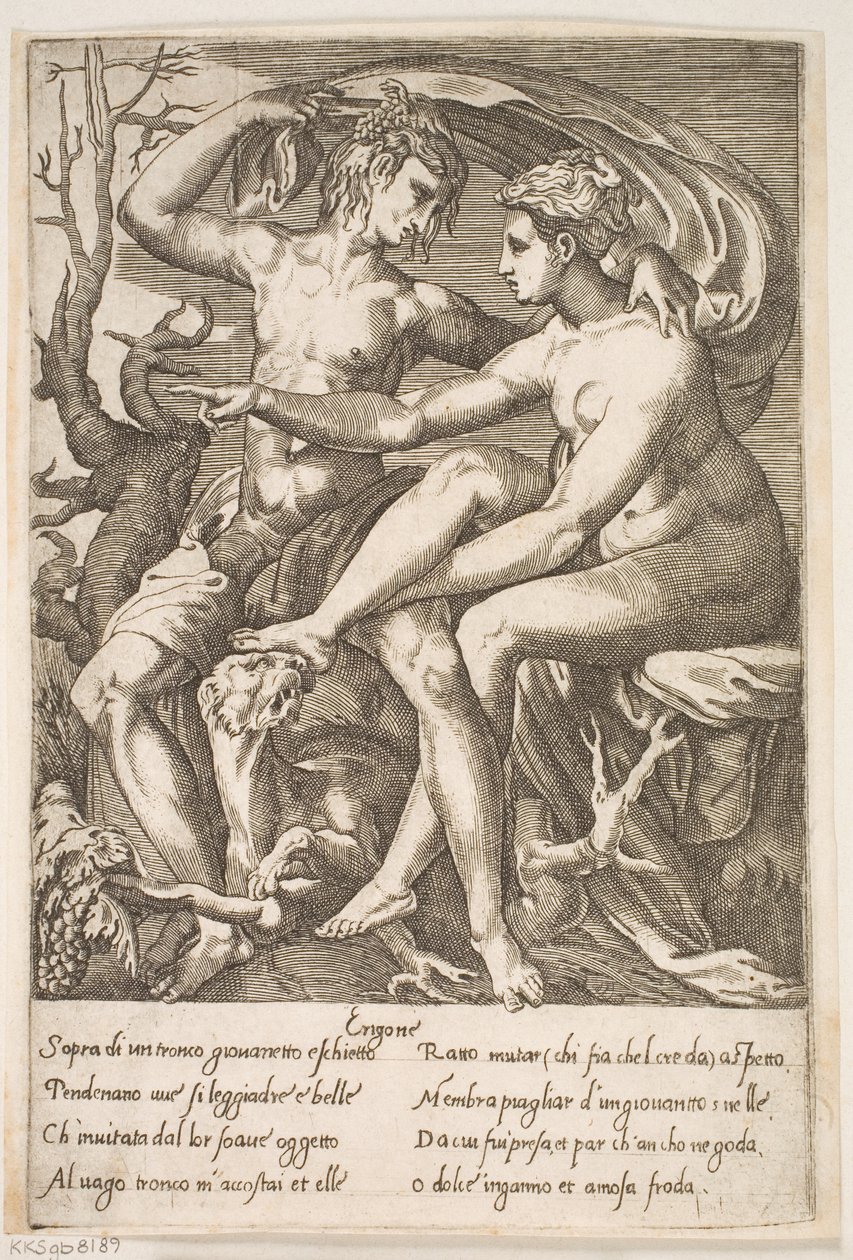 Bacco ed Erigone da Jacques Androuet Ducerceau d.Æ.