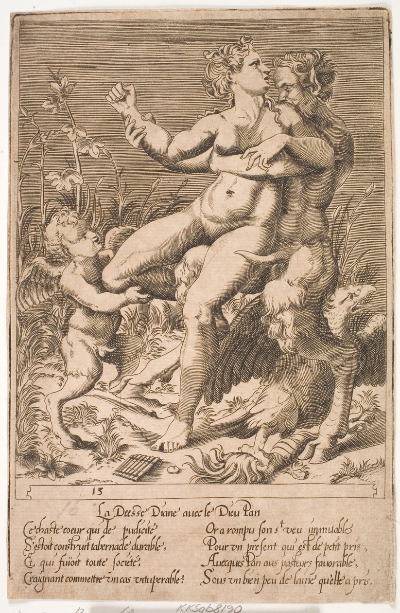 Diana e Pan da Jacques Androuet Ducerceau d.Æ.