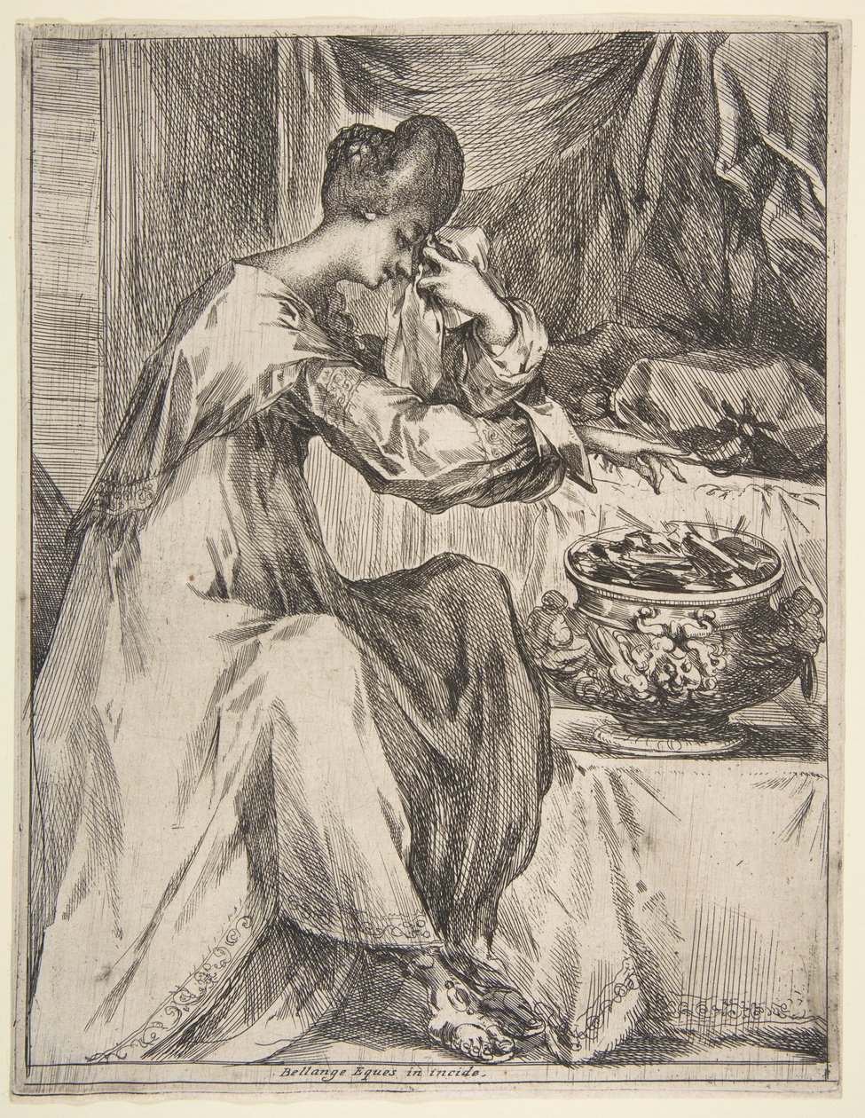 Il suicidio di Porzia, 1612-16 da Jacques Bellange