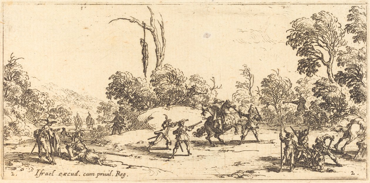 Attacco ai viaggiatori sulla strada da Jacques Callot